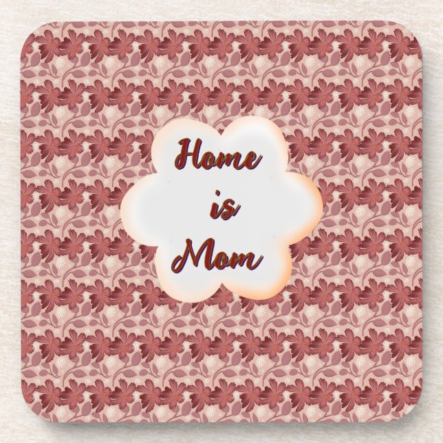 Custom and personalized mother's day floral gift  beverage coaster (Front)