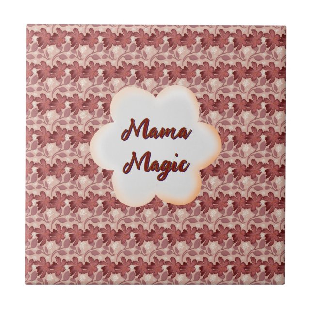 Custom and personalized mother's day floral gift ceramic tile (Front)
