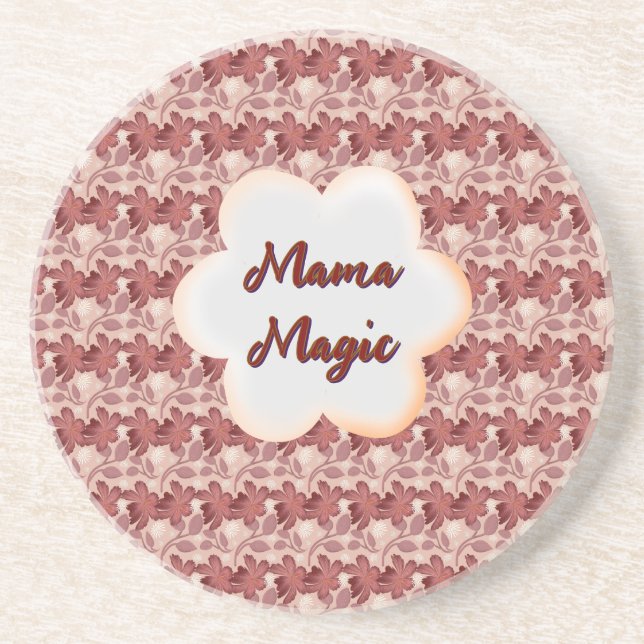 Custom and personalized mother's day floral gift coaster (Front)