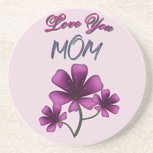 Custom and personalized mother's day floral gift  coaster (Front)