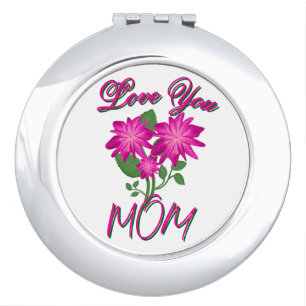 Custom and Personalized Mother's Day Floral gift Compact Mirror