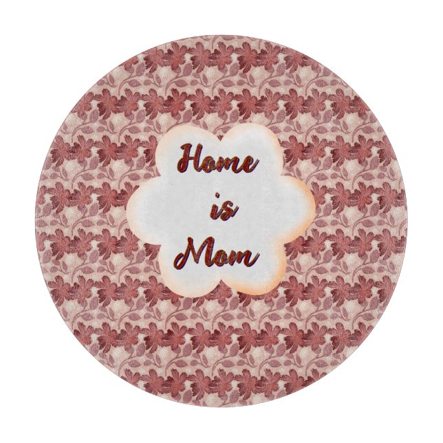 Custom and personalized mother's day floral gift  cutting board (Front)