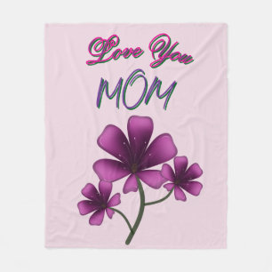 Custom and personalized mother's day floral gift  fleece blanket