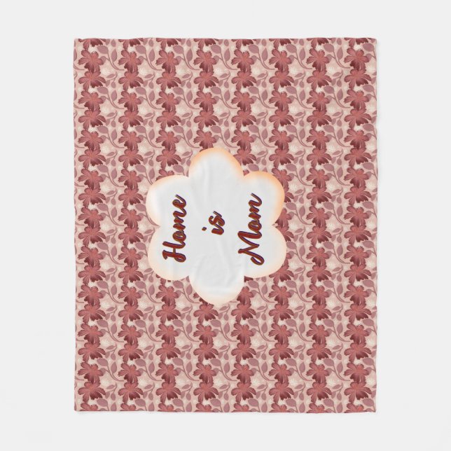 Custom and personalized mother's day floral gift  fleece blanket (Front)