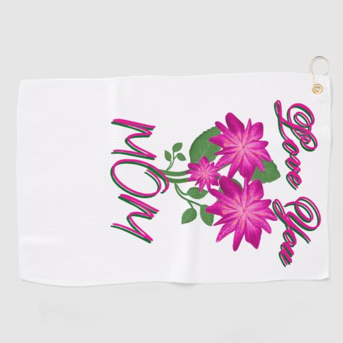 Custom and Personalized Mother's Day Floral gift Golf Towel