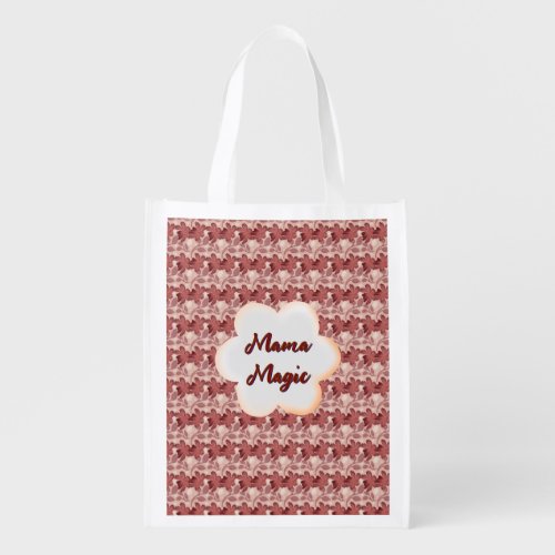 Custom and personalized mother's day floral gift grocery bag