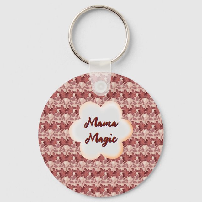 Custom and personalized mother's day floral gift keychain (Front)