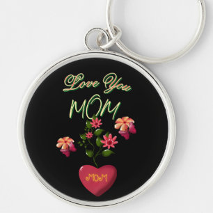 Custom and Personalized Mother's Day Floral gift Keychain