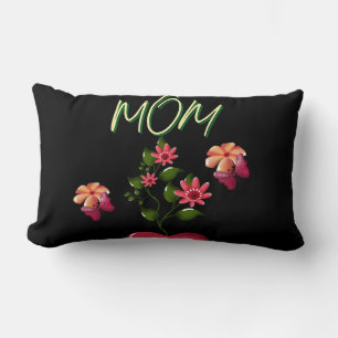 Custom and Personalized Mother's Day Floral gift Lumbar Pillow