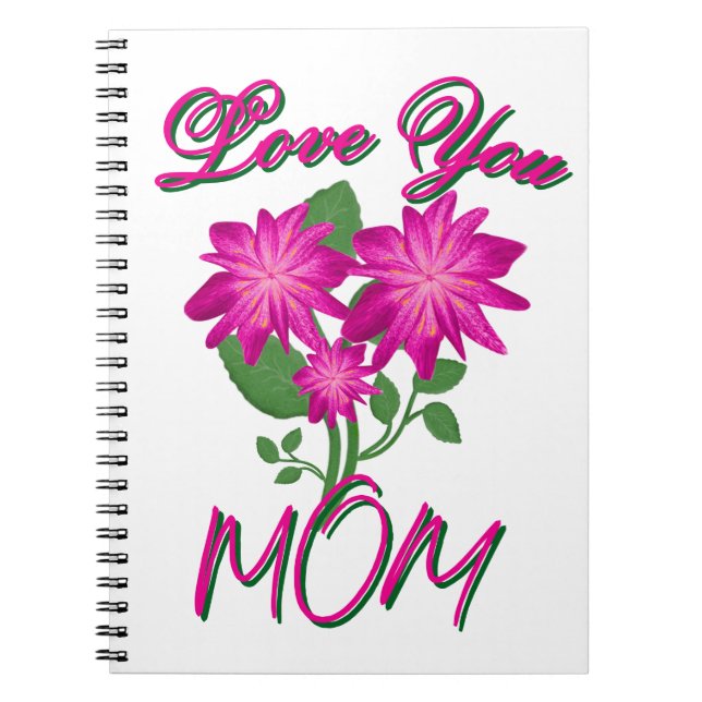Custom and Personalized Mother's Day Floral gift  Notebook (Front)