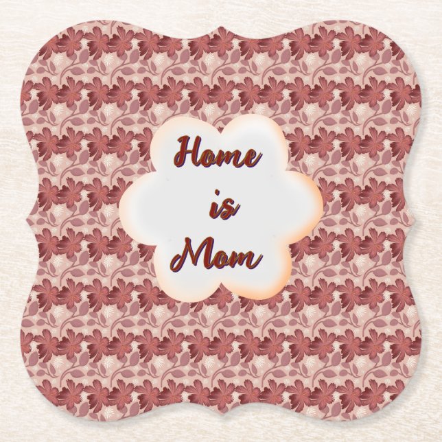 Custom and personalized mother's day floral gift  paper coaster (Front)