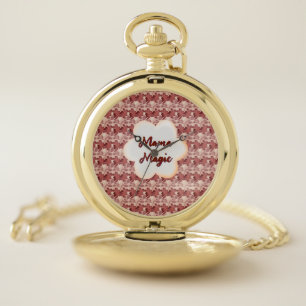 Custom and personalized mother's day floral gift pocket watch