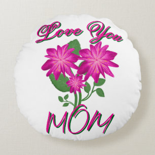 Custom and Personalized Mother's Day Floral gift Round Pillow
