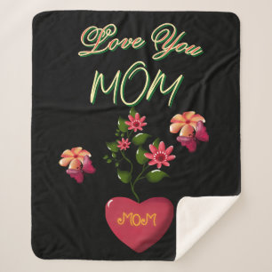 Custom and Personalized Mother's Day Floral gift  Sherpa Blanket