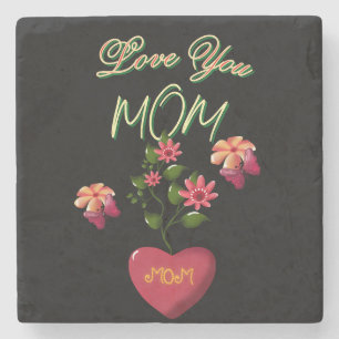 Custom and Personalized Mother's Day Floral gift  Stone Coaster