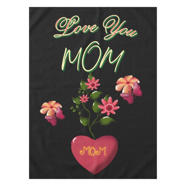 Custom and Personalized Mother's Day Floral gift  Tablecloth (Front)