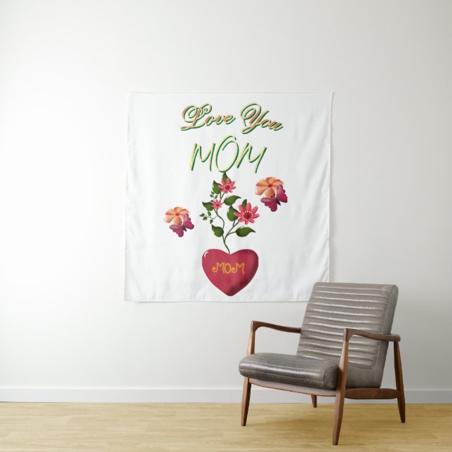 Custom and Personalized Mother's Day Floral gift  Tapestry (In Situ)
