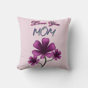 Custom and personalized mother's day floral gift throw pillow