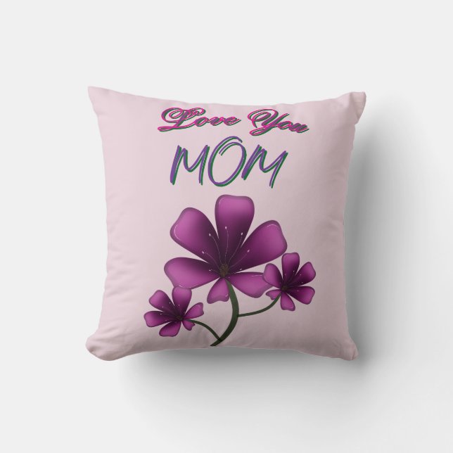 Custom and personalized mother's day floral gift  throw pillow (Front)
