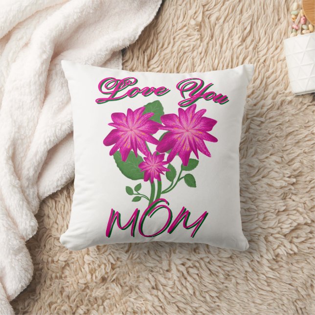 Custom and Personalized Mother's Day Floral gift  Throw Pillow (Blanket)