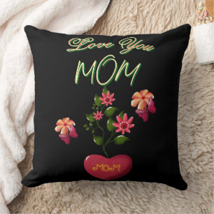 Custom and Personalized Mother's Day Floral gift Throw Pillow