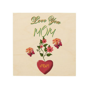 Custom and Personalized Mother's Day Floral gift  Wood Wall Art