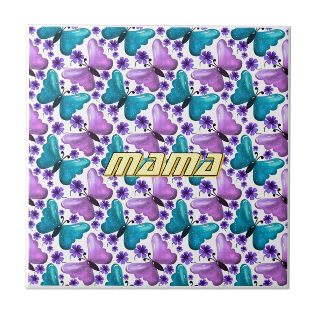 Custom and personalized mother's day gift  ceramic tile (Front)