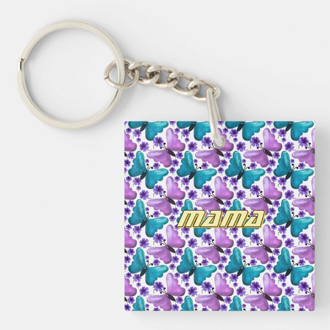 Custom and personalized mother's day gift  keychain (Front)