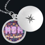 Custom and personalized mother's day gift   locket necklace<br><div class="desc">Stylish mom typography design featuring clean and modern lettering. Perfect for mothers day gifts,  family themed products,  and everyday appreciation designs. Works great on t-shirts,  mugs,  stickers,  and more. A versatile and heartwarming typography graphic suitable for all seasons and occasions.</div>