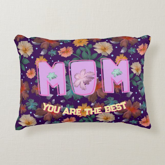 Custom and personalized mother's day gift  lumbar accent pillow (Front)
