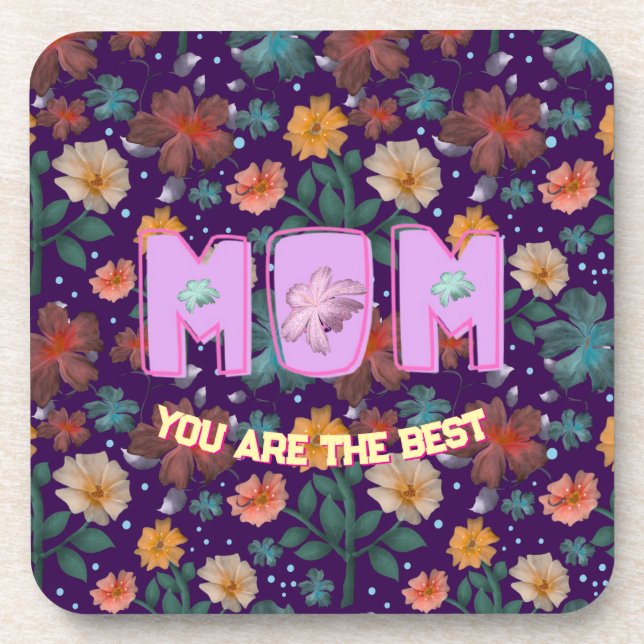Custom and personalized mother's day gift  lumbar beverage coaster (Front)