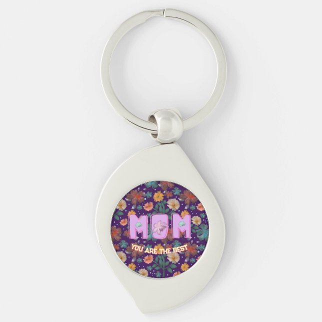 Custom and personalized mother's day gift  lumbar keychain (Front)