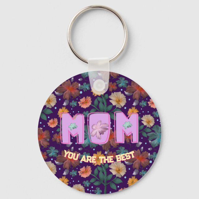 Custom and personalized mother's day gift  lumbar keychain (Front)