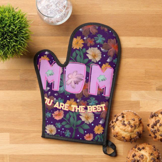 Custom and personalized mother's day gift  lumbar oven mitt (Top down)