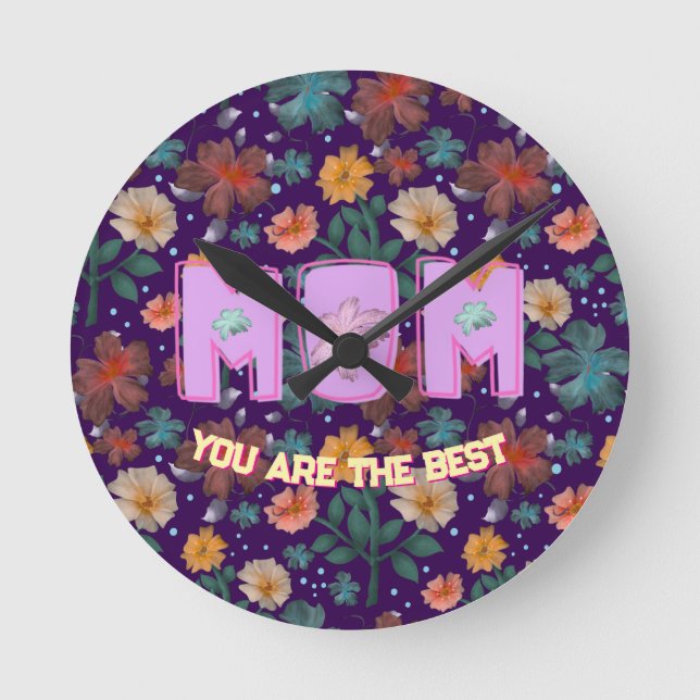 Custom and personalized mother's day gift  lumbar round clock (Front)