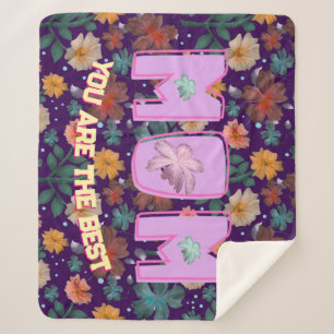 Custom and personalized mother's day gift  lumbar sherpa blanket