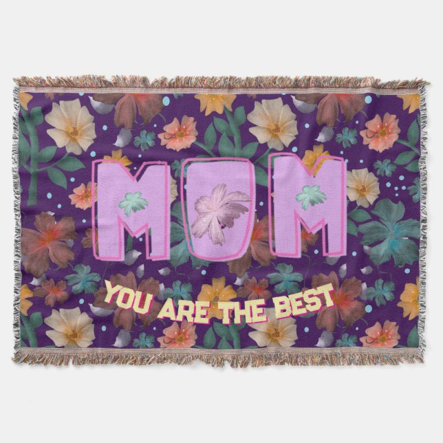 Custom and personalized mother's day gift  lumbar throw blanket (Front)