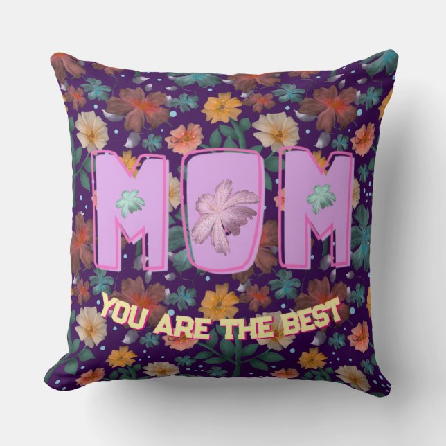 Custom and personalized mother's day gift  lumbar throw pillow (Front)