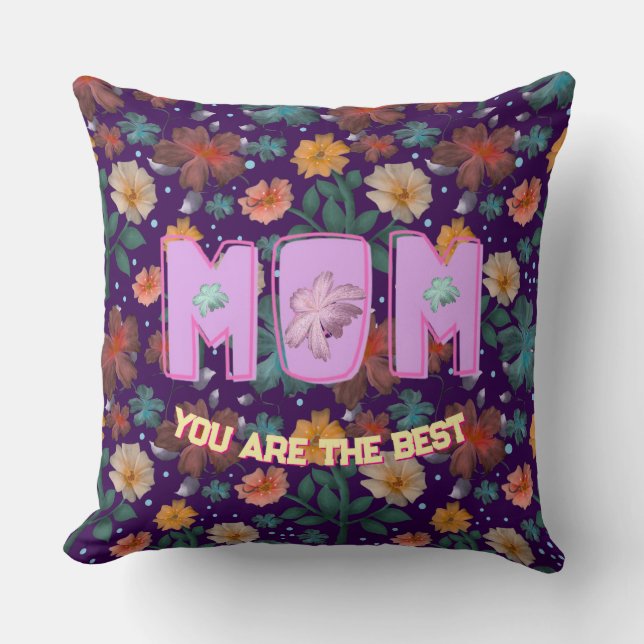 Custom and personalized mother's day gift  lumbar throw pillow (Front)