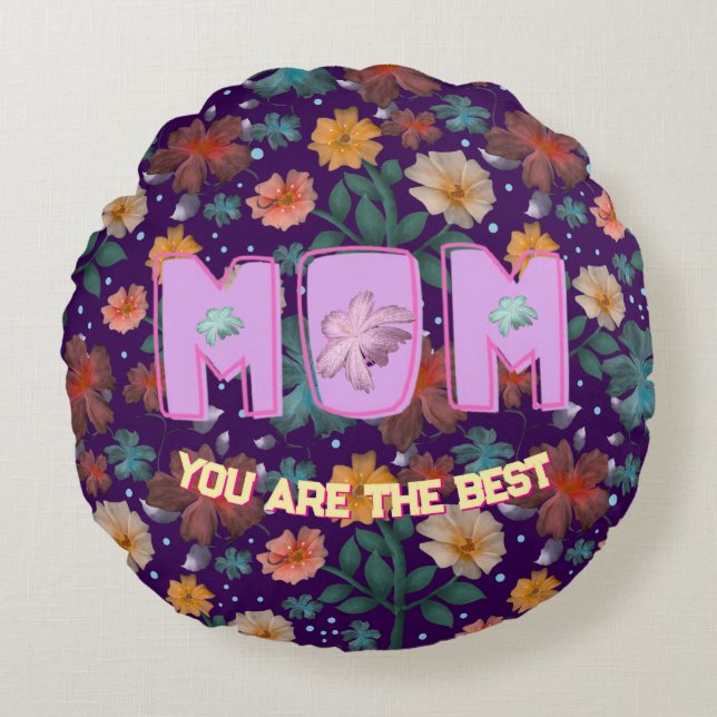 Custom and personalized mother's day gift   round pillow (Front)