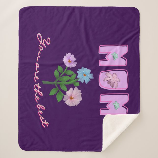 Custom and personalized mother's day gift  sherpa blanket (Front)