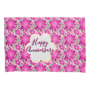 Custom and personalized pink floral  pillow case