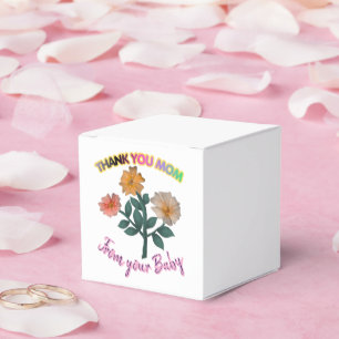 Custom and personalized Thank You Mom Watercolor  Favor Boxes