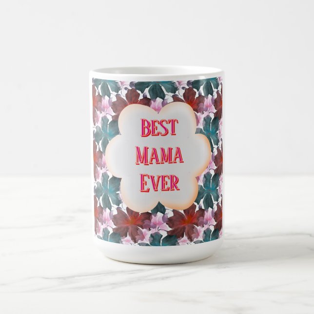 Custom and personalized watercolor floral  coffee mug (Center)