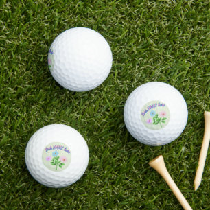 Custom and personalized watercolor floral gift  golf balls