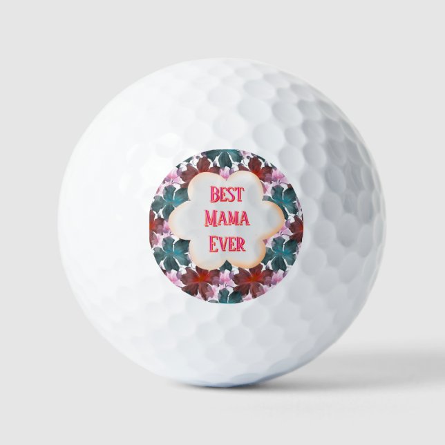 Custom and personalized watercolor floral  golf balls (Front)