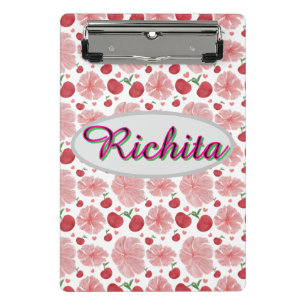 Custom and Personalized watercolor floral Mini Clipboard