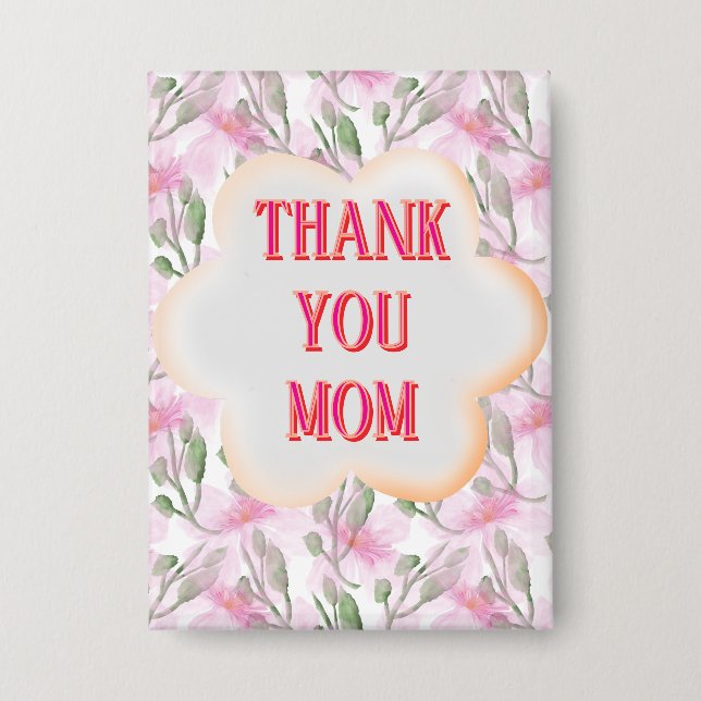 Custom and Personalized watercolor floral pattern  Button (Front)