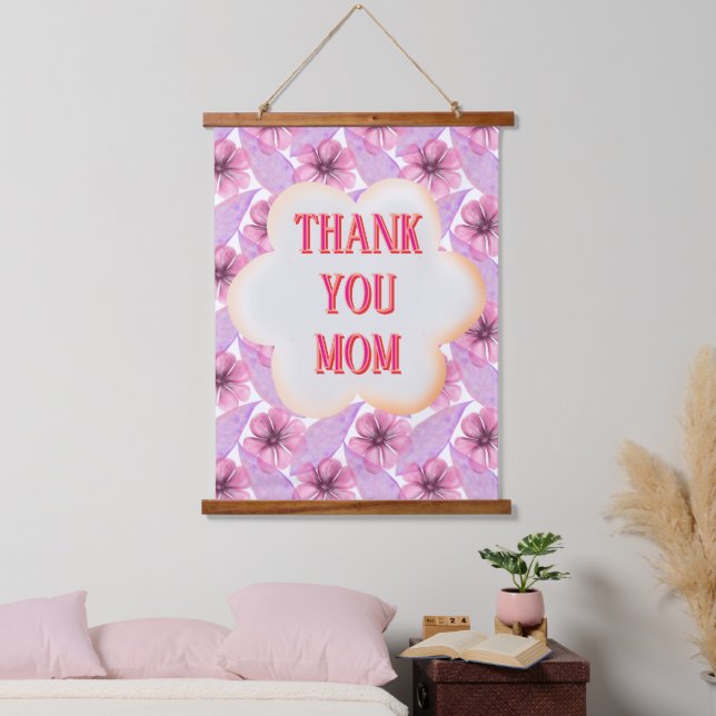 Custom and Personalized watercolor floral pattern  Hanging Tapestry (Bedroom)