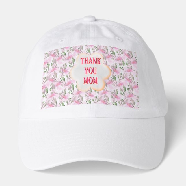 Custom and Personalized watercolor floral pattern  Hat (Front)